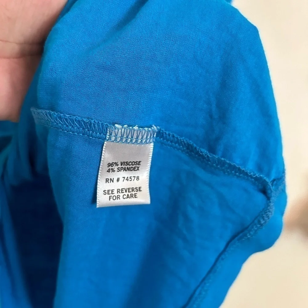 VTG Y2k CACHÉ micro S Smocked neck Tank Top‎ Blouse Blue Babydoll Gilmore girl